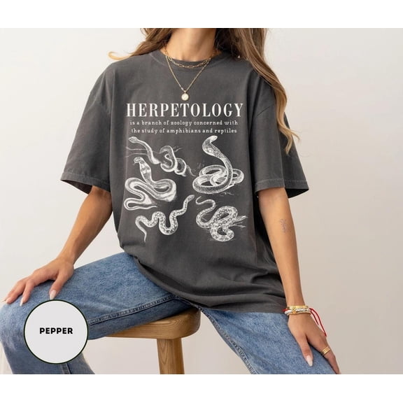 Velto Botanical Snake Graphic T-Shirt Dark Academia Cottagecore Aesthetic Style, Full Size S-5XL