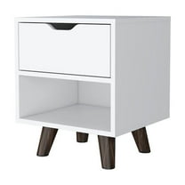 HomeRoots 19" White One Drawer Faux Wood Nightstand