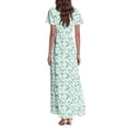 thumbnail image 4 of WRKEKC Summer Casual Dresses for Women, Floral Dress for Women, Womne's Trendy Casual Floral Printed Slim Casual Short Sleeve V-Neck Maxi Dress, 4 of 4