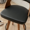 thumbnail image 4 of FOWEOAIU Bar Stools Leather Upholstered Adjustable Swivel Counter Stool 26"，with Footrest for Bar, Kitchen Island, Bistro, Black (Set of 2）, 4 of 7