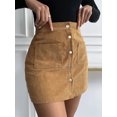 thumbnail image 2 of Wenseny Womens Corduroy A-line Skirt Classic Vintage Casual Skirts Stylish Short Skirt Ginger S, 2 of 5