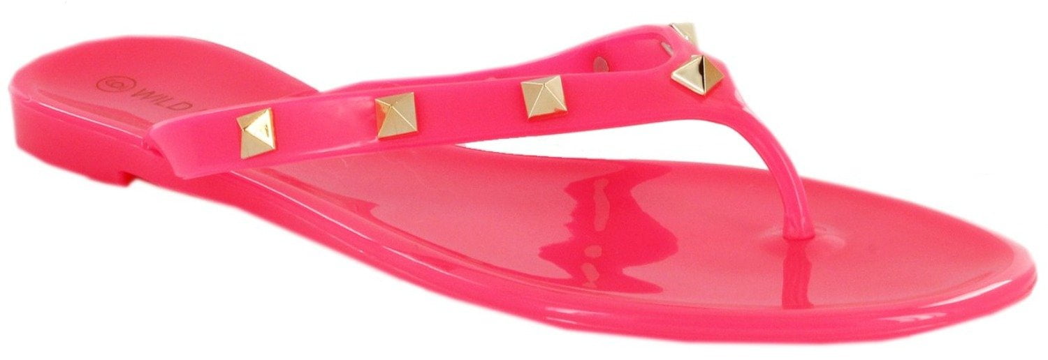 studded jelly sandals