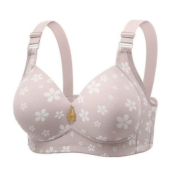 Nursing Bra Wireless Maternity Bra for Breastfeeding Women Soft Cotton Floral Print Adjustable Clip Down Bralette