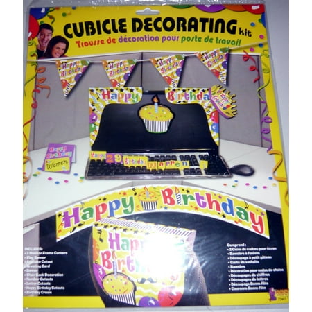 Cubicle Decorating Kit Birthday F72463 Yellow Walmart Com