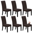 thumbnail image 1 of Fundas para sillas de comedor, fáciles de llevar, juego de 6 fundas para muebles, color chocolate, 1 of 7