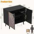 thumbnail image 2 of Armoire de Rangement de 31,5 Po avec Tablette et Portes, Buffet Moderne avec Rangement, Armoire d'Appoint Autoportante pour Salle à Manger, Salon, Entrée, Grain Noir+gris, 2 of 7
