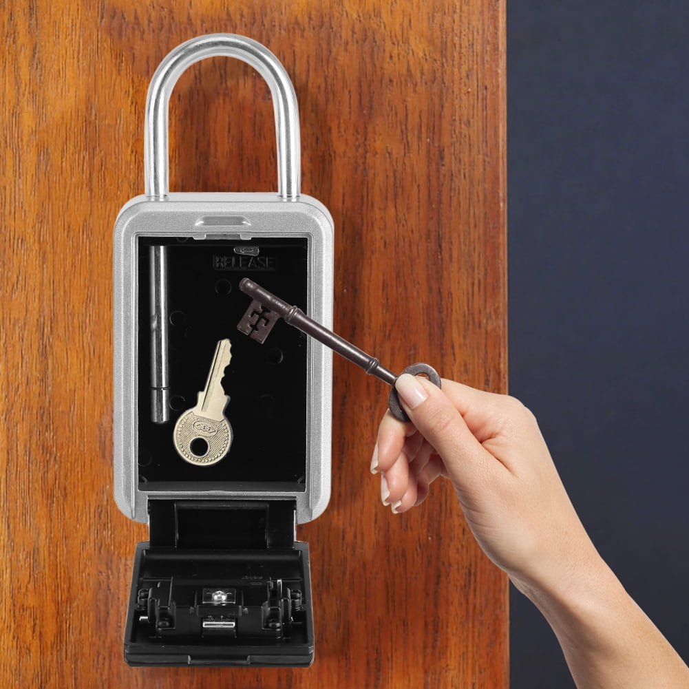 Tebru Key Box, Storage Lock Box,4Digit Safe Security Outdoor Storage