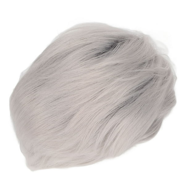 False Hair Silver Gray Men Wig Male Fake Hair Wig Fake Hair Wig