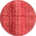 thumbnail image 1 of Ahgly Company Indoor Round Abstract Red Modern Area Rugs, 4' Round, 1 of 4