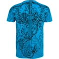 thumbnail image 2 of Sakkas Eagle,Sword and Chains Metallic Cotton Mens T-Shirt - Turquoise - Large, 2 of 3