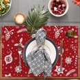 thumbnail image 3 of Christmas Place Mats Set of 6 Snow Berry Christmas Decoration Ball Snow Boots Bell Decoration Table Mat Holiday Home Kitchen Table Mat Decoration 12x18 Inch, 3 of 6