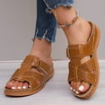 thumbnail image 4 of Xdegoge Womens Orthopedic Sandals Arch Support Cross Strap Open Toe Summer Beach Shoes Hollow Out Walking Ladies Dressy Slippers Casual Mules Clogs, 4 of 8