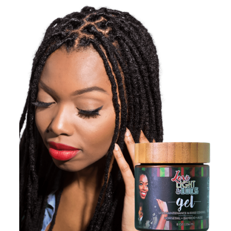 Love Light Locs Gel for Retwist Edge Control Frizz Braids Sleek Lasting Hold Build up Free 8 oz