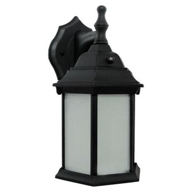Efficient Lighting EL-105-123 Timeless Outdoor Wall Lantern Die Cast  Aluminum Powder Coated Black Frosted Glass with Built-in photocell Energy  Star Qualified
