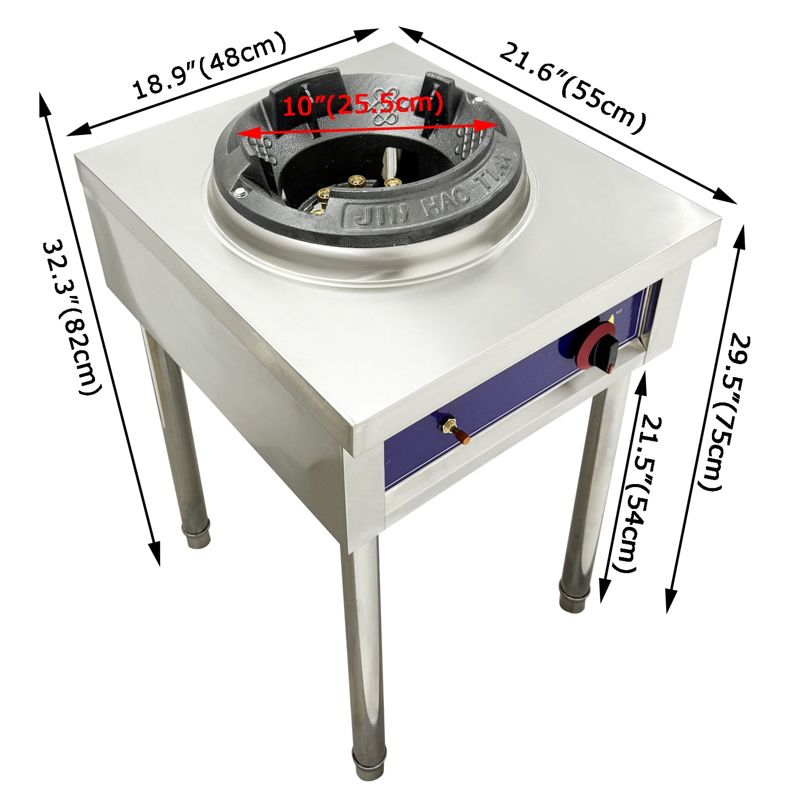 LPG Cooktop Stove Single Wok Burner Stainless Steel Flame Failure Protection