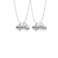thumbnail image 2 of Delight Jewelry Silvertone Large Believe with Ribbon Heart Mother & Daughter Heart Necklaces (Set of 2), 19"+2", 2 of 4