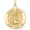 Yellow Gold, variant on Saint Roch Religious Medal - 3/4 Inch Size of a Nickel -Solid 14K Yellow Gold