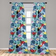 thumbnail image 4 of Ambesonne Exotic Birds Curtains, Toucan Flamingo Floral, Pair of 28"x63", Sky Blue Multicolor, 4 of 5
