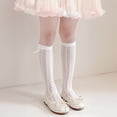 thumbnail image 2 of Karoyedx Ruffle Socks for Girls Knee High Socks for Girls Knit School Uniform Socks Seamless Toe Over The Knee Socks for Girls Boys Kids Light Purple Size,6-8 Years, 2 of 6