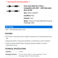 thumbnail image 2 of Front Axle Shaft Set 2 Piece - Compatible with 2007 - 2009 Mercedes-Benz GL320 2008, 2 of 2