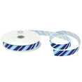 thumbnail image 2 of HOMEFORD Christmas Glittered Diagonal Stripes Grosgrain Ribbon, 5/8-inch, 10-yard, Blue, 2 of 3