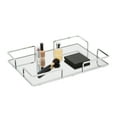 thumbnail image 2 of Home Details Modern Square Vanity Mirror Tray Makeup Organizer, Chrome, 2 of 5