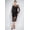 Black, variant on Saronite Lace Rhinestone-studded Round Neck Long Sleeve Slit Party Midi Dress, Tan (Women's)