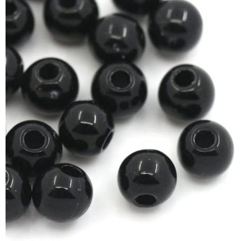 4,000 Round Black Acrylic Beads 4mm Diameter with 1mm Hole Walmart