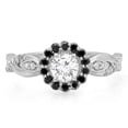 thumbnail image 3 of Dazzlingrock Collection 0.75 Carat (ctw) 14K Black & White Diamond Bridal Halo Engagement Ring 3/4 CT, White Gold, Size 4, 3 of 4
