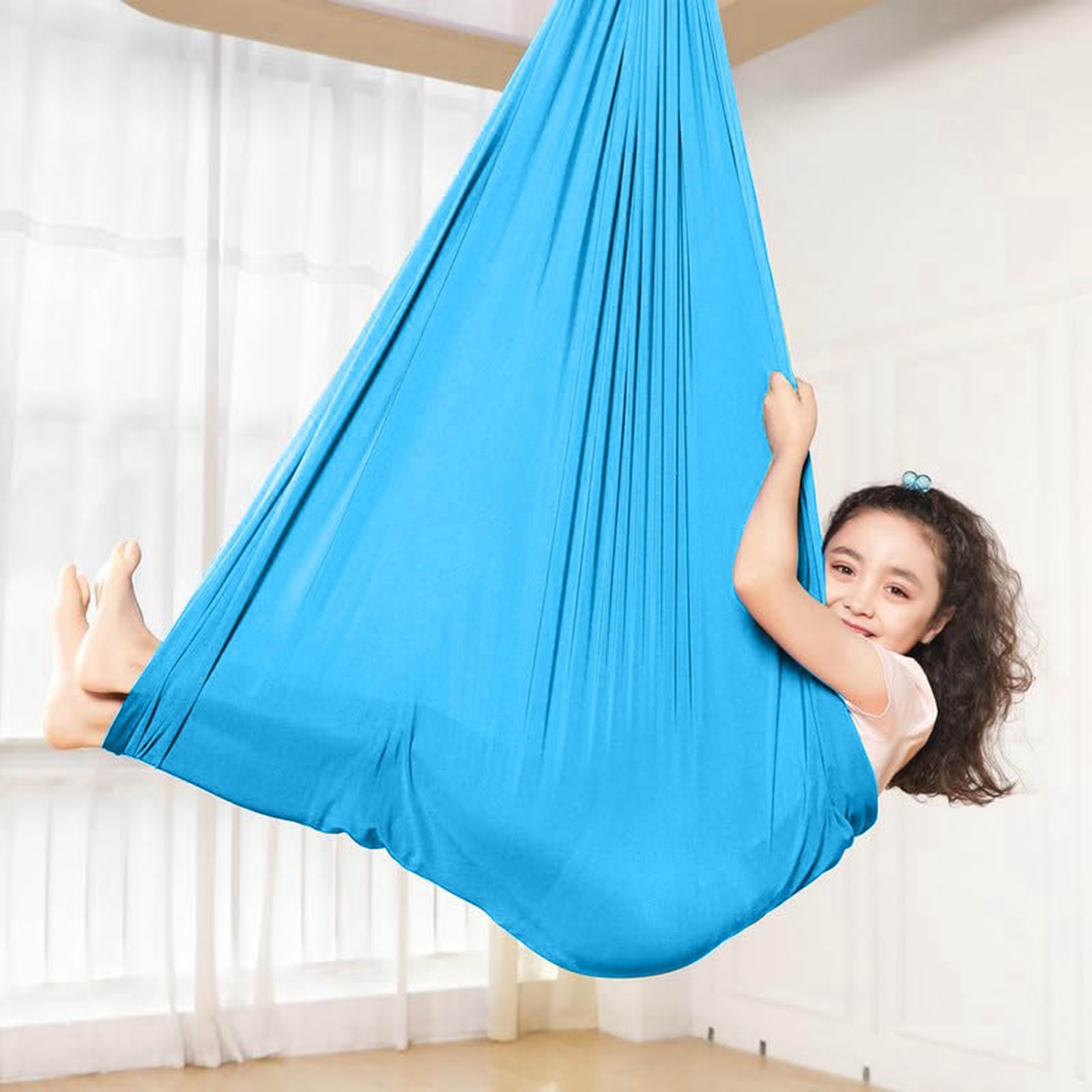 Calcetines Sensoriales De Cuerpo Entero De 280x150 Cm - Columpio Elástico Y Transpirable, Soporta Hasta 200 Libras, Antideslizante, Para Aliviar Ansiedad Y Yoga Aéreo