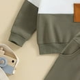 thumbnail image 5 of Winter Baby Boy Clothes Girl Fall Color Block Long Sleeve Elastic Waist 6 12 18 24 Months Everyday Outfit Set 2 Pcs Toddler Baby Boys Fall Winter Clothes Sweatshirt Pullover Tops + Joggers Pants Set, 5 of 7
