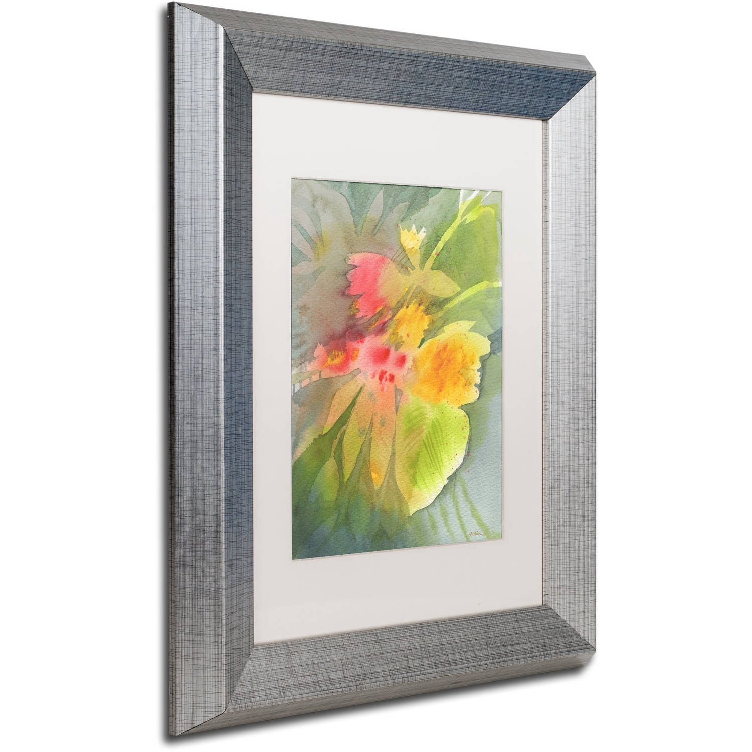 Trademark Fine Art 'Through Darkness Brightly' Canvas Art by Sheila Golden, White Matte, Silver Frame