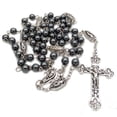 thumbnail image 1 of Cuentas de rosario católico para hombres y mujeres - Rosario de gemas negras naturales, regalos católicos., 1 of 3