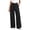 Black-wide leg work pants for women, variant on Wide Leg Work Pants for Women High Waist Straight Leg Khaki Pant Slacks Drape Office Trousers with Pockets L