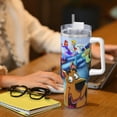 thumbnail image 6 of Lsque Scooby-Doo Pattern 40 OZ Ice Bully Cup with Handle and Straw, Double Wall Stainless Steel Tumbler Travel Coffee Cup with Lid for Christmas Present, 6 of 8