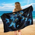 thumbnail image 4 of Garronmavis Blue Butterfly Car Seat Towel Cover Stain Resistant Sweat 1 PC Breathable Easy Installation with Storage Bag Universal Fit for Cars SUV Trucks Sedan Van Auto Interior Accessory, 4 of 9