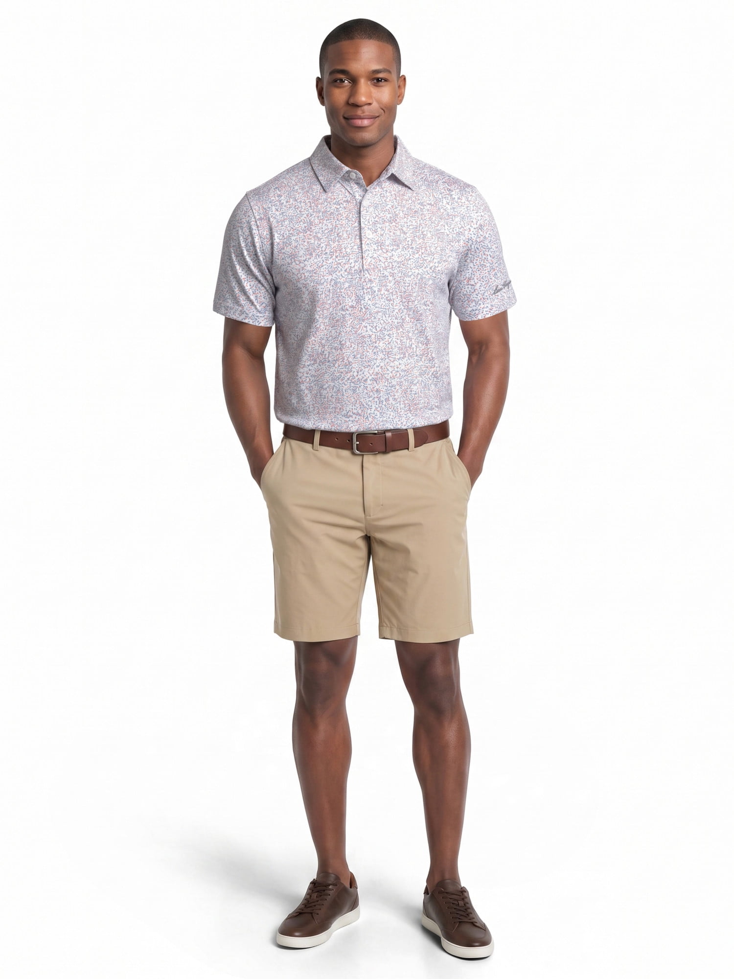 Ben Hogan Performance Men's & Big Men's Confetti Print Short Sleeve Polo Shirt, Sizes S-4XLT