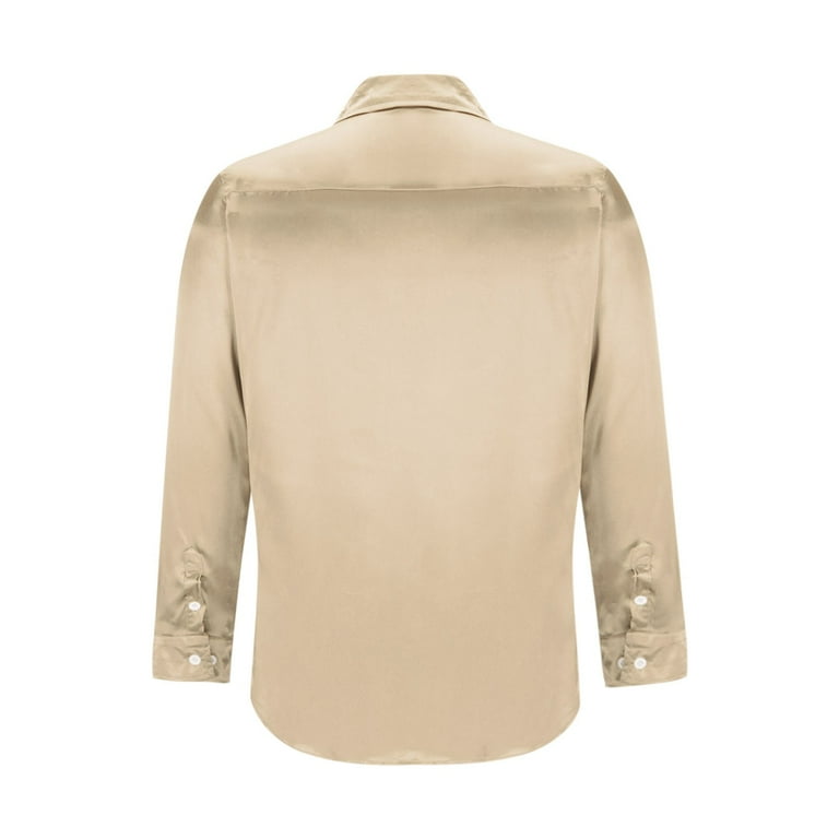 sachin and babi light blue dress Men's Solid Satin Long Sleeve Dress Shirts Champagne Casual Wedding Plain  Tops at Amazon Men's Clothing store