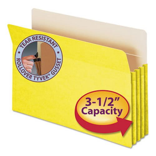 5PK Smead 3 1/2" Expanding File Folder, Legal Size, Yellow Walmart