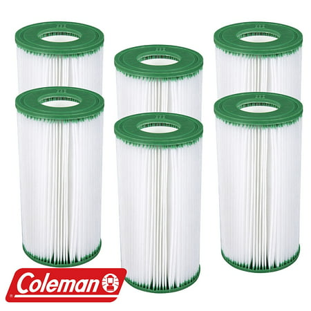 6 Pack Coleman Type III A/C Filter Cartridge for 1000 & 1500 GPH Filter Pumps | 90357, Measures 4.2 x 3.8 (10.7cm x 9.7cm) By (Best Way To Measure A Room)