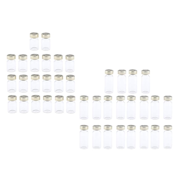 40 piezas 5 ml + 10 ml botellas de estériles vacías frascos sellados a prueba de maquillaje suero cosmético en polvo contenedore Yuyangstore Viales estériles sellados