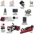 thumbnail image 2 of Combo 11 En 1 EV Technologies plancha sublimacion color roja con impresora y 150 articulos, 2 of 8