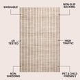 thumbnail image 4 of JONATHAN Y WASHABLE Orton Distressed Ticking Stripe 8' x 10' Machine-Washable Polyester Area Rug, Beige and Cream, Farmhouse Vintage Style with Low Pile for Living Room WSH519F-8, 4 of 7