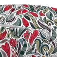 thumbnail image 3 of Retro Pouf Cover with Zipper, Colorful Boho Flowers Pattern Swirl Leaves Modern Floral Composition, Soft Decorative Fabric Unstuffed Case, 30" W X 17.3" L, Grey and Hot Pink, by Ambesonne, 3 of 5