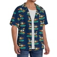 thumbnail image 2 of KLL Skateboard Rides Cartoon Lobster Print Men's Shirt Short Sleeve Button Down Summer Cuba Beach Shirts- X-Large, 2 of 5