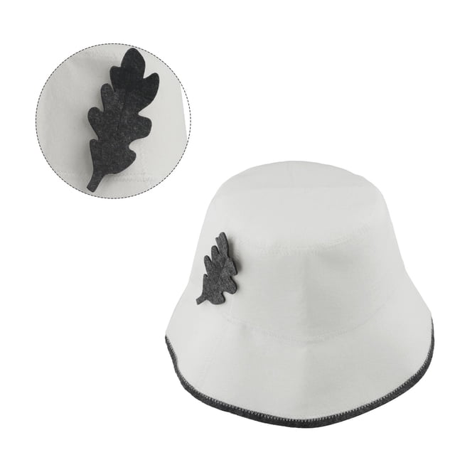 Free Size Unisex Fisherman Felt Sauna Hat Insulate Water Absorption Bath House White