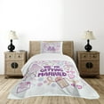 thumbnail image 4 of Ambesonne Wedding Quilted Bedspread Set 2 Pcs, Happy Composition Doves, Twin Size, Purple Blue Pink, 4 of 5