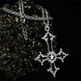 thumbnail image 4 of Aurgiarme Stylish Gothic Inverted Crucifix Necklace Alloy Pendant Neckchain Elegant Jewelry for Music Festival Attire and Parties, 4 of 8