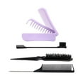 thumbnail image 5 of 4pieces Hair Brush Set,Ratted Tail Comb,Edges Hair Brush Teasing Comb 2 in 1 Folding Hair Comb for Women and Men Gifts, 5 of 8