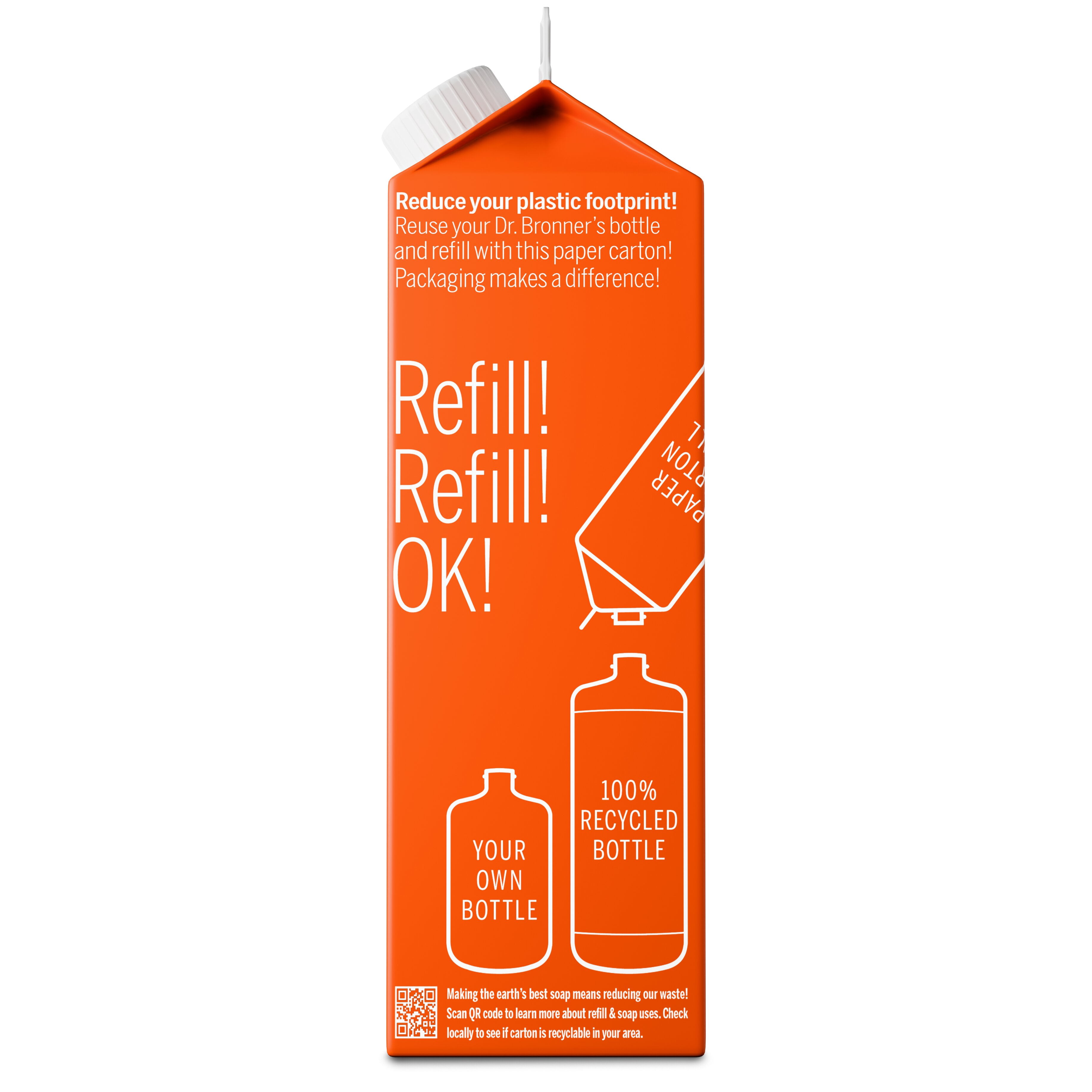 Dr.Bronner's Magic Soap Refill, Tea Tree, Pure-Castile Body Wash Liquid Soap, 32 fl oz